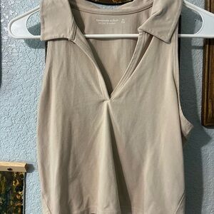 Abercrombie & Fitch Women's Beige Sleeveless Blouse